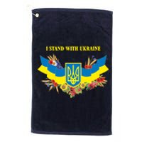 I Stand With Ukraine Floral Platinum Collection Golf Towel