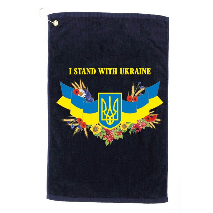 I Stand With Ukraine Floral Platinum Collection Golf Towel