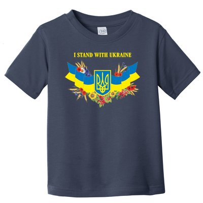 I Stand With Ukraine Floral Toddler T-Shirt