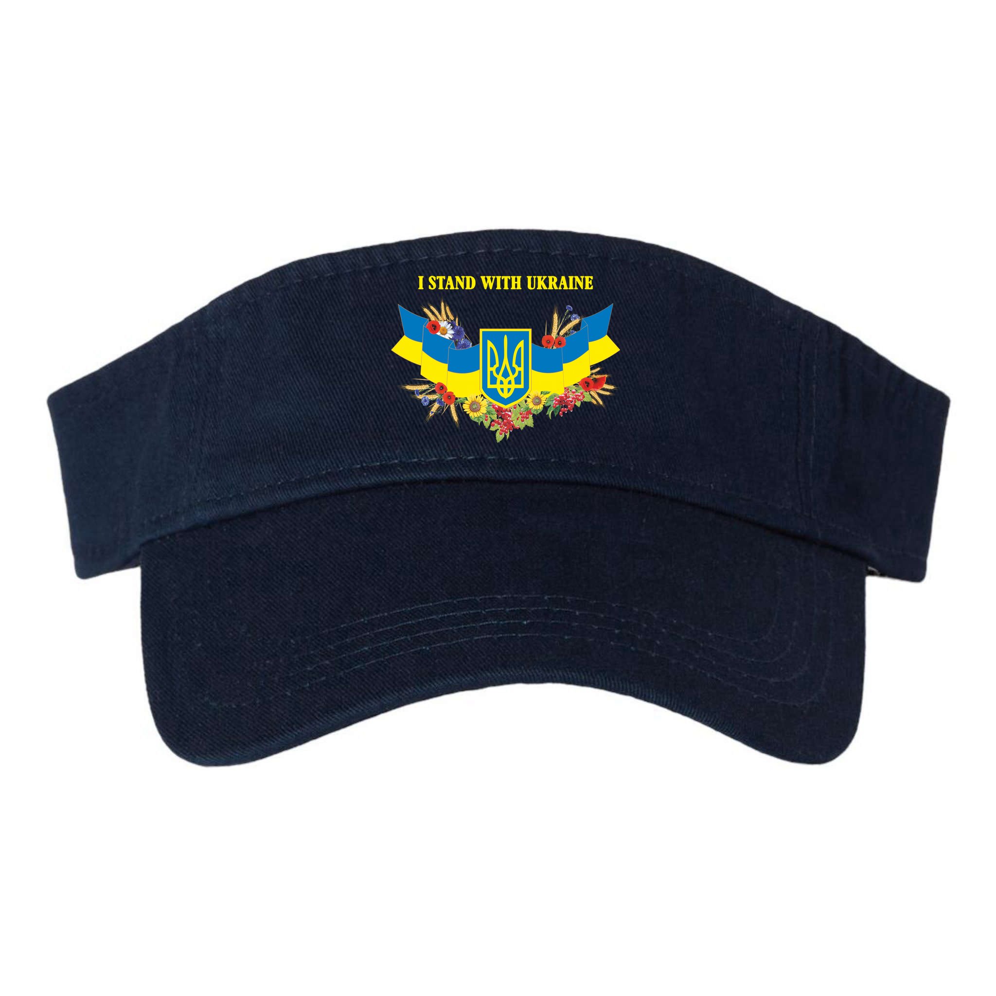 I Stand With Ukraine Floral Visor
