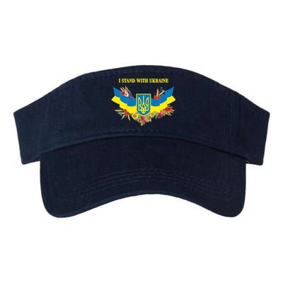 I Stand With Ukraine Floral Valucap Bio-Washed Visor