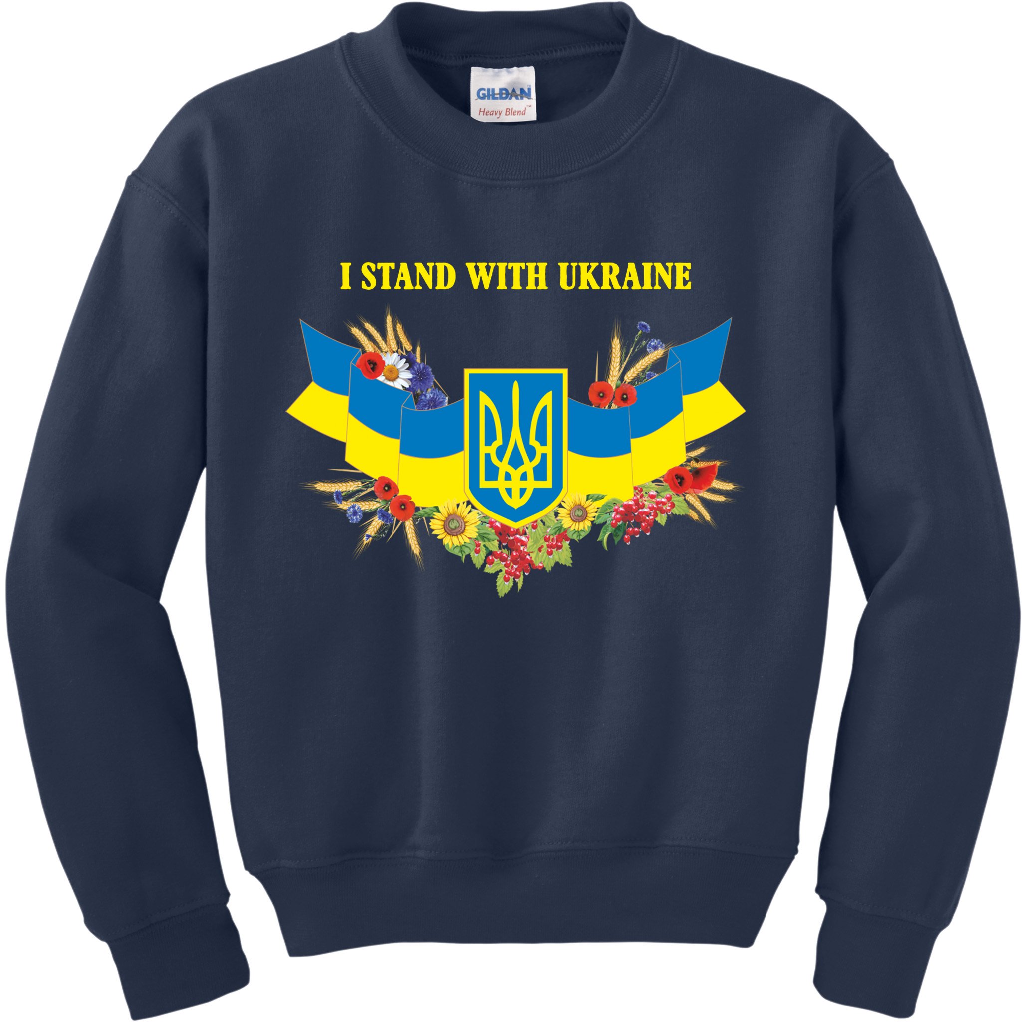 I Stand With Ukraine Floral Kids Sweatshirt