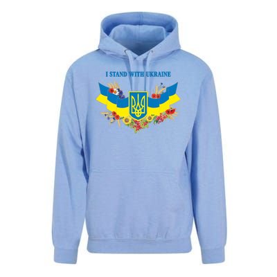 I Stand With Ukraine Floral Unisex Surf Hoodie