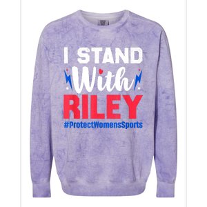 I Stand With Riley Gaines Protect Women Sports Support Colorblast Crewneck Sweatshirt