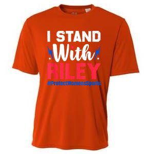 I Stand With Riley Gaines Protect Women Sports Support Cooling Performance Crew T-Shirt