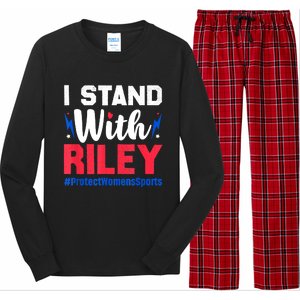 I Stand With Riley Gaines Protect Women Sports Support Long Sleeve Pajama Set