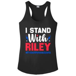 I Stand With Riley Gaines Protect Women Sports Support Ladies PosiCharge Competitor Racerback Tank