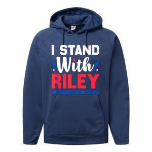 I Stand With Riley Gaines Protect Women Sports Support Performance Fleece Hoodie