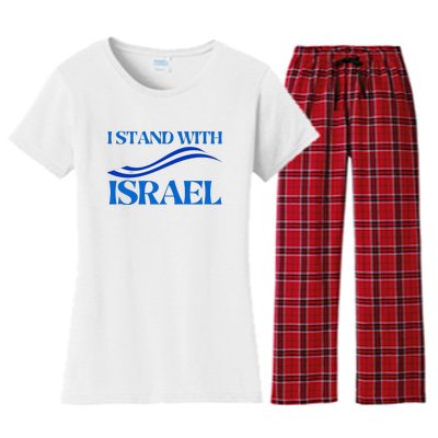 I Stand With Israel Pray For Israel Us And Israel Flag Women's Flannel Pajama Set