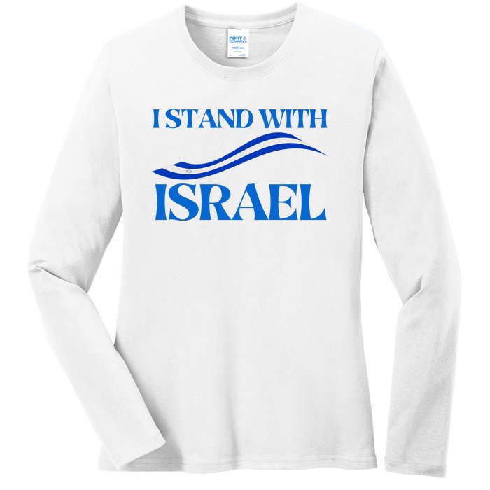 I Stand With Israel Pray For Israel Us And Israel Flag Ladies Long Sleeve Shirt