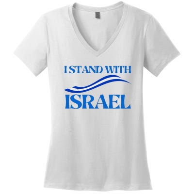 I Stand With Israel Pray For Israel Us And Israel Flag Women's V-Neck T-Shirt