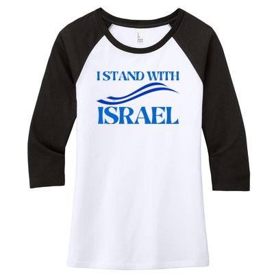 I Stand With Israel Pray For Israel Us And Israel Flag Women's Tri-Blend 3/4-Sleeve Raglan Shirt