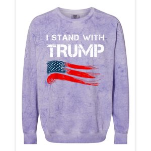 I Stand With Trump Pro Trump Supporter Free Trump Colorblast Crewneck Sweatshirt