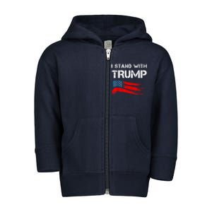 I Stand With Trump Pro Trump Supporter Free Trump Toddler Zip Fleece Hoodie