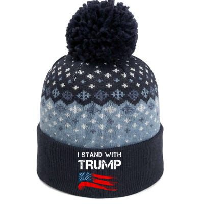 I Stand With Trump Pro Trump Supporter Free Trump The Baniff Cuffed Pom Beanie