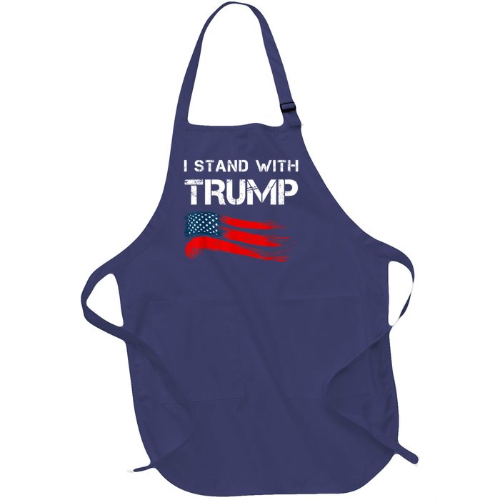 I Stand With Trump Pro Trump Supporter Free Trump Full-Length Apron With Pockets