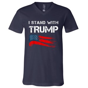 I Stand With Trump Pro Trump Supporter Free Trump V-Neck T-Shirt