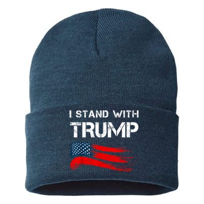 I Stand With Trump Pro Trump Supporter Free Trump Sustainable Knit Beanie