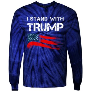 I Stand With Trump Pro Trump Supporter Free Trump Tie-Dye Long Sleeve Shirt