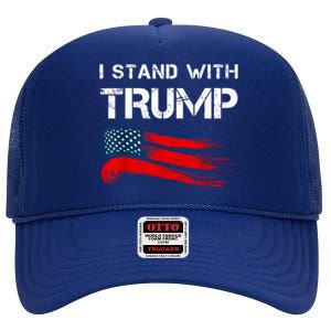 I Stand With Trump Pro Trump Supporter Free Trump High Crown Mesh Back Trucker Hat