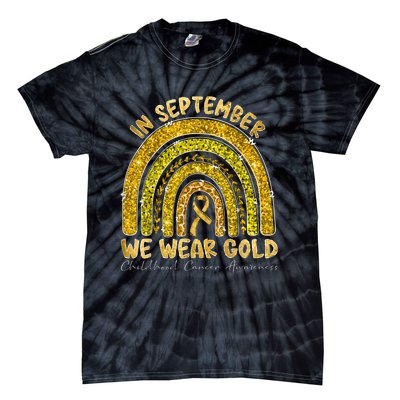 In September We Wear Gold Childhood Cancer Awareness Tie-Dye T-Shirt