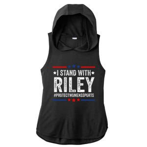 I Stand With Riley Gaines Protect Wo Sports Ladies PosiCharge Tri-Blend Wicking Draft Hoodie Tank