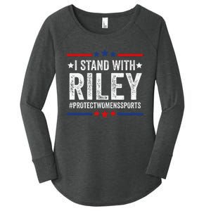 I Stand With Riley Gaines Protect Wo Sports Women's Perfect Tri Tunic Long Sleeve Shirt