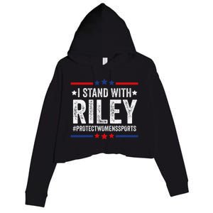 I Stand With Riley Gaines Protect Wo Sports Crop Fleece Hoodie