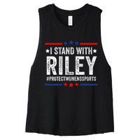 I Stand With Riley Gaines Protect Wo Sports Women's Racerback Cropped Tank