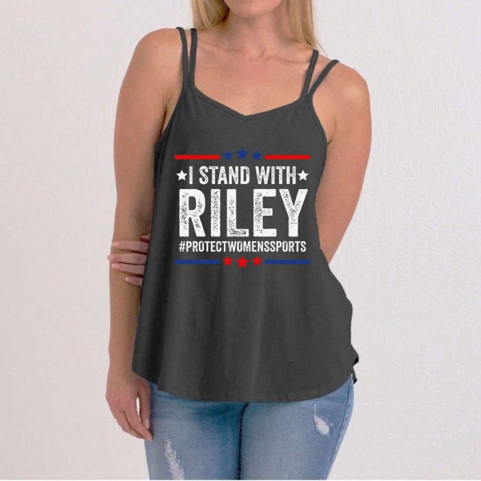 I Stand With Riley Gaines Protect Wo Sports Women's Strappy Tank