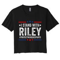 I Stand With Riley Gaines Protect Wo Sports Women's Crop Top Tee