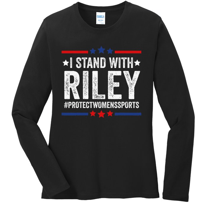 I Stand With Riley Gaines Protect Wo Sports Ladies Long Sleeve Shirt