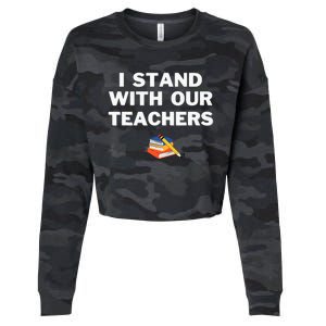 I Stand With Our Teachers & Stand Against Book Banning! Cropped Pullover Crew