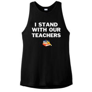 I Stand With Our Teachers & Stand Against Book Banning! Ladies PosiCharge Tri-Blend Wicking Tank