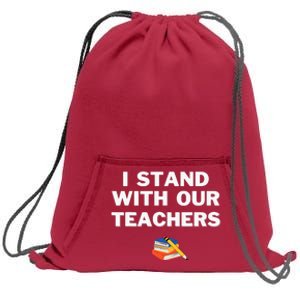 I Stand With Our Teachers & Stand Against Book Banning! Sweatshirt Cinch Pack Bag