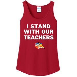 I Stand With Our Teachers & Stand Against Book Banning! Ladies Essential Tank