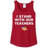 I Stand With Our Teachers & Stand Against Book Banning! Ladies Essential Tank