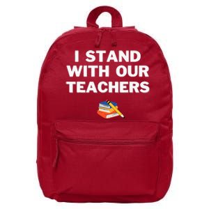 I Stand With Our Teachers & Stand Against Book Banning! 16 in Basic Backpack