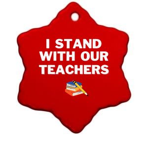 I Stand With Our Teachers & Stand Against Book Banning! Ceramic Star Ornament