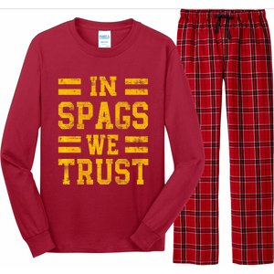 In Spags We Trust Funny Red Saying Long Sleeve Pajama Set