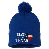 I Stand With Texas Pom Pom 12in Knit Beanie