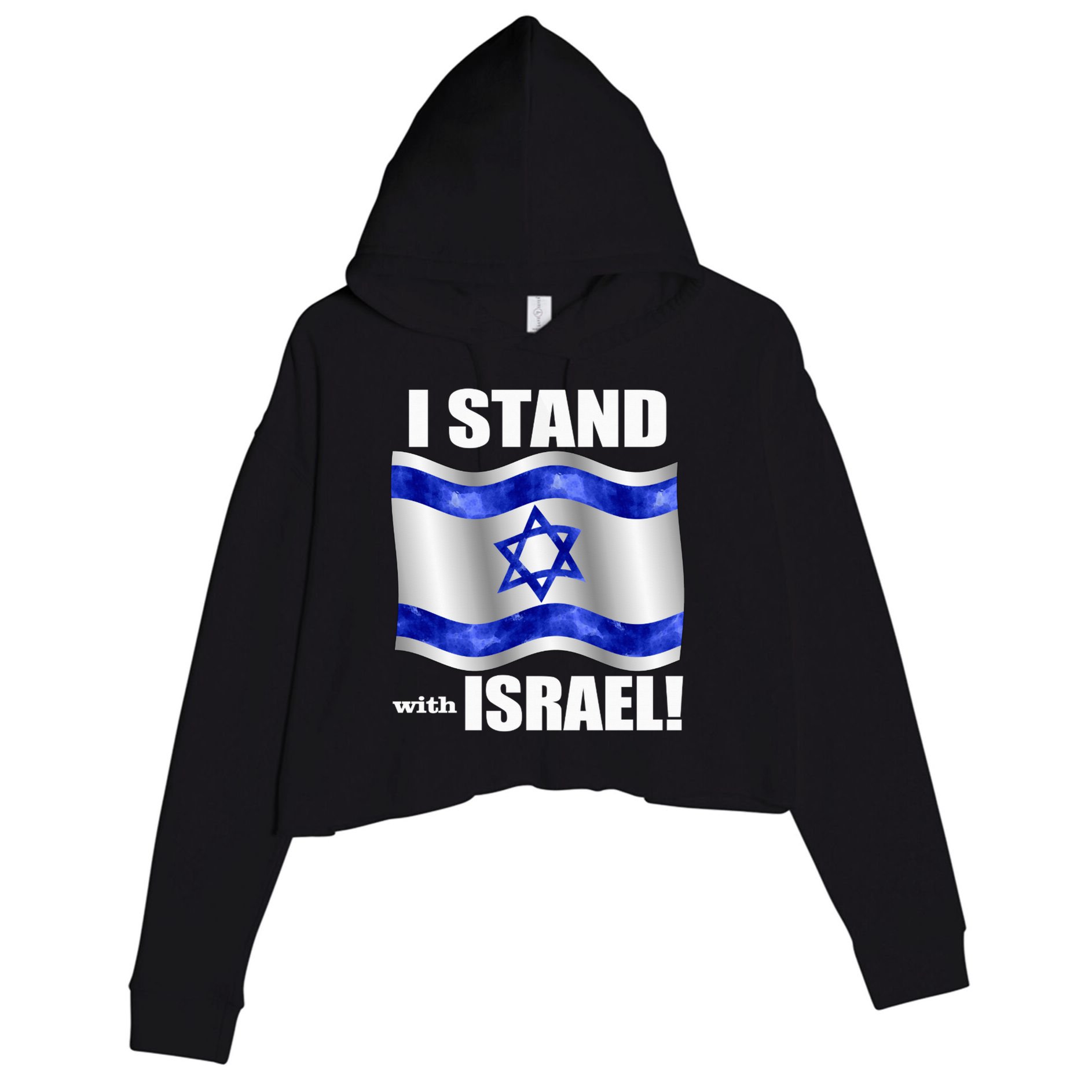 I Stand With Israel Support Israel Love Israeli Brotherhood Crop Fleece Hoodie