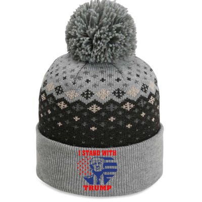 I Stand With Trump Pro Trump Supporter Free Trump The Baniff Cuffed Pom Beanie