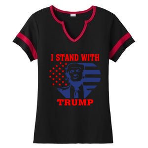 I Stand With Trump Pro Trump Supporter Free Trump Ladies Halftime Notch Neck Tee