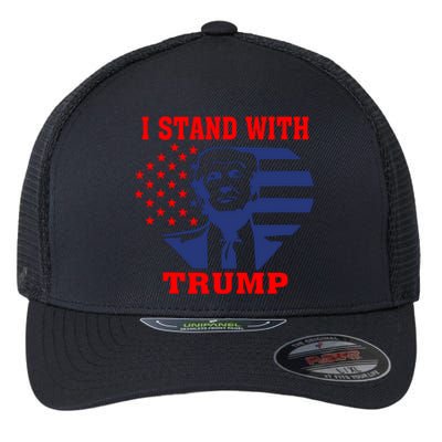 I Stand With Trump Pro Trump Supporter Free Trump Flexfit Unipanel Trucker Cap