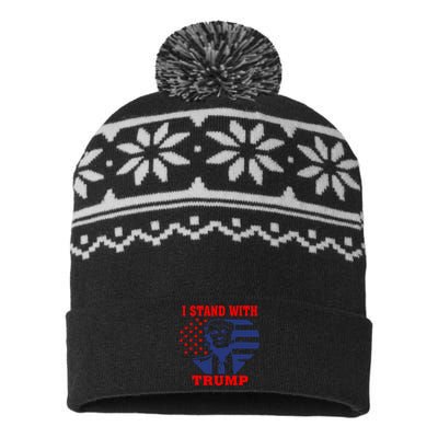 I Stand With Trump Pro Trump Supporter Free Trump USA-Made Snowflake Beanie