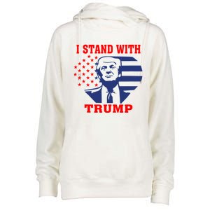 I Stand With Trump Pro Trump Supporter Free Trump Womens Funnel Neck Pullover Hood