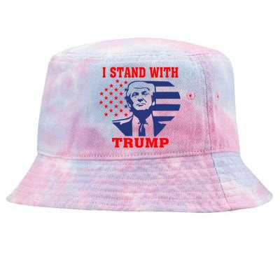 I Stand With Trump Pro Trump Supporter Free Trump Tie-Dyed Bucket Hat