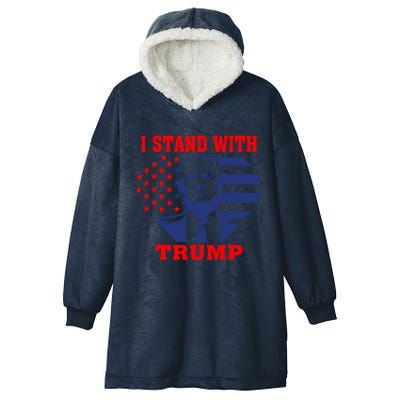 I Stand With Trump Pro Trump Supporter Free Trump Hooded Wearable Blanket