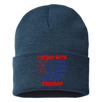 I Stand With Trump Pro Trump Supporter Free Trump Sustainable Knit Beanie